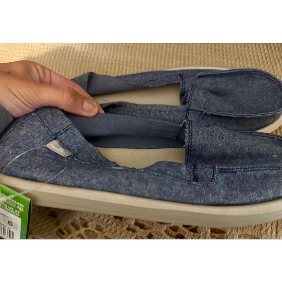 Shorty TX Women's Sanuk Slate Blue Chambray In Color Brand New in Bag Size 6 - Picture 8 of 9